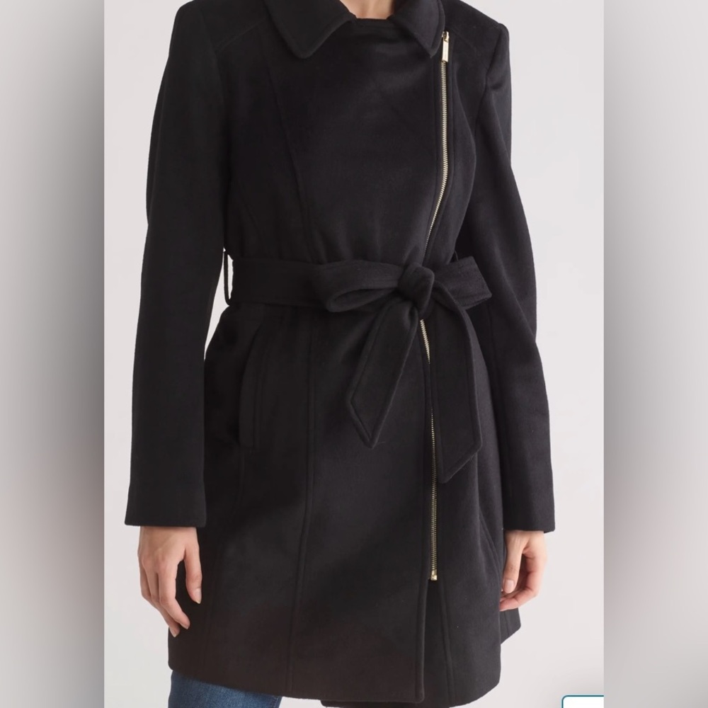 Micheal Kors Women’s Asymmetrical Tie Belt Jacket